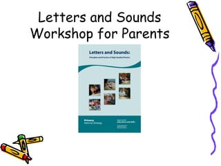 Letters and Sounds
Workshop for Parents
 