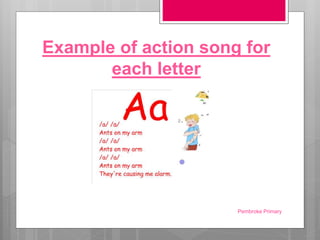 Example of action song for
each letter
Pembroke Primary
 
