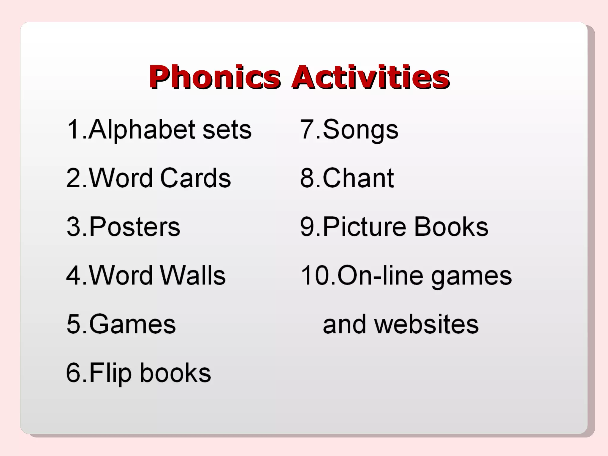 Phonics Activities 