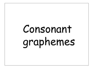 Consonant
graphemes
 