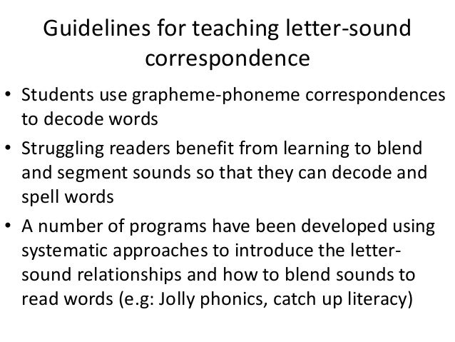 phonological awareness letter sound correspondence
