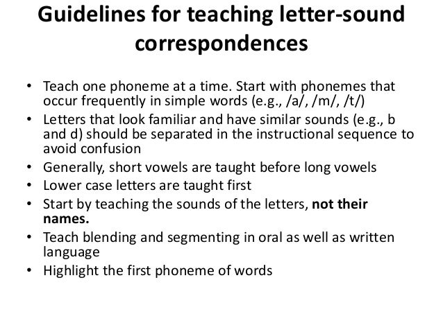 phonological awareness letter sound correspondence