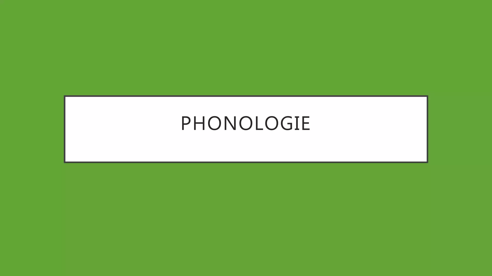 PHONOLOGIE