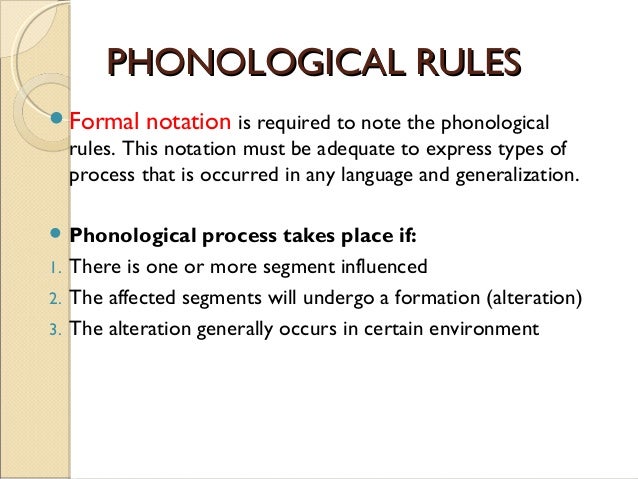 phonology phonological rules