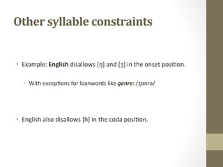 Phonology: Phones, Syllables & Phonotactics | PDF