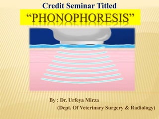 “PHONOPHORESIS”
By : Dr. Urfeya Mirza
(Dept. Of Veterinary Surgery & Radiology)
Credit Seminar Titled
 