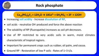 Restricted Rp PHOSPHATIC FERTILIZERS - BEHAVIOR IN SOILS AND MANAGEMENT.pptx