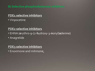 B) Selective phosphodiesterase inhibitors
 