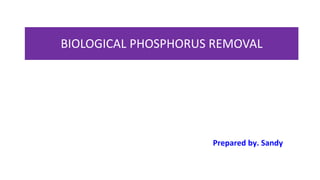 BIOLOGICAL PHOSPHORUS REMOVAL
Prepared by. Sandy
 
