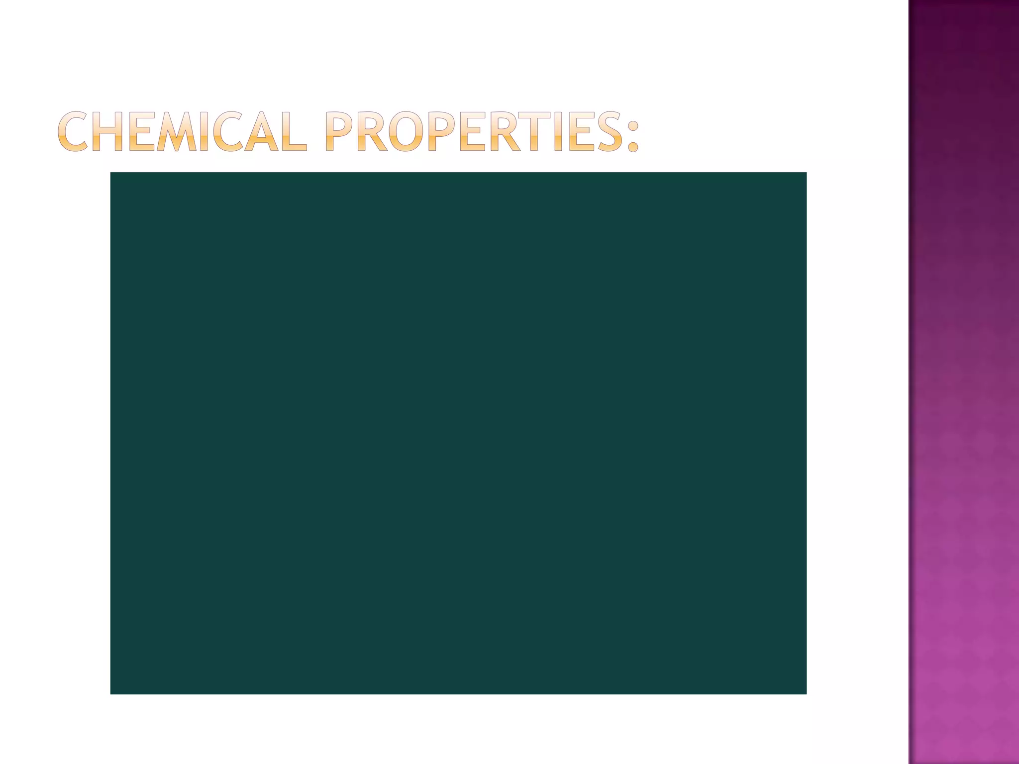 Chemical Properties: