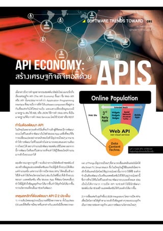 บทความ "API Economy สร้างเศรษฐกิจดิจิทัลด้วย APIs"