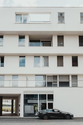 White concrete building apartment  