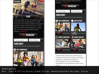 Startseite  
Navi, Intro & Call-to-Action, Suche, Filter, Neueste/Populäre Beiträge, Voting

 