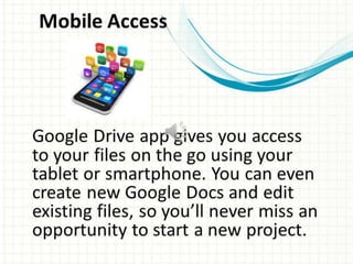 Google Drive Features Presentation | PPT
