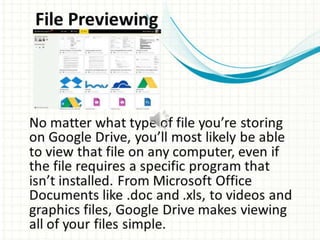 Google Drive Features Presentation | PPT