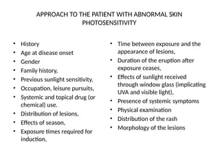 Photosensitive Skin Rash photobiology and photosensitive dermatoses | PPTX