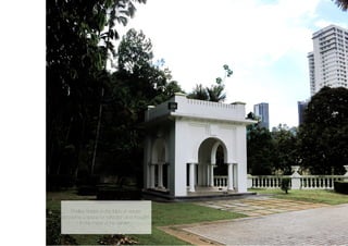 Shelter hidden in the folds of nature,
providing a space for reﬂection and thought
in the midst of the garden.
 