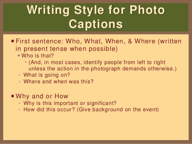 Photo Caption Writing