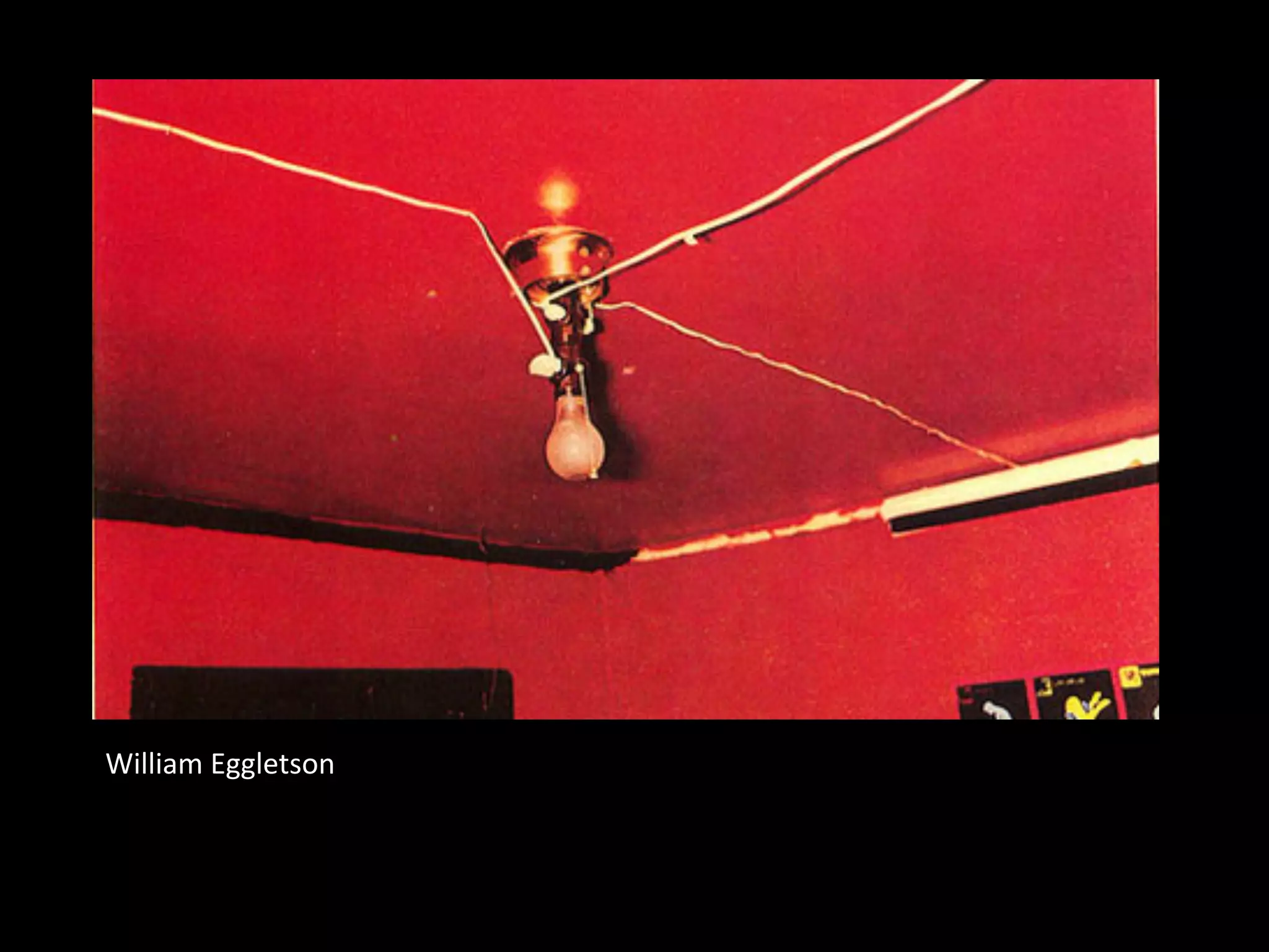 “One way to
make yourself
stand out from
the crowd is to
use color in
ways nobody
else thought
of.” Joseph
Albers
William
Eggleston