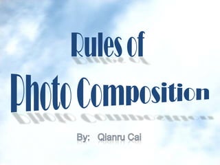Rules of Photo Composition By:   Qianru Cai 