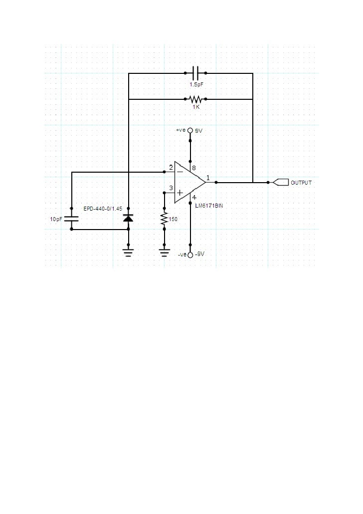 UV Photodiode using OPAMP to convert current to voltage