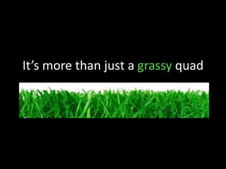 It’s more than just a grassy quad 
