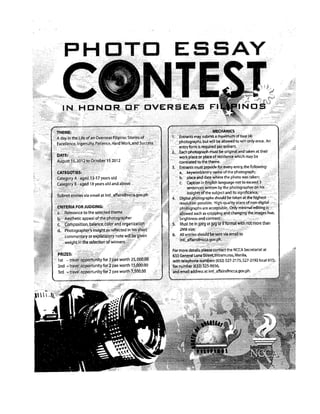 Photo essay contest