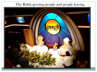 The Rabbi greeting people and people leaving.
 