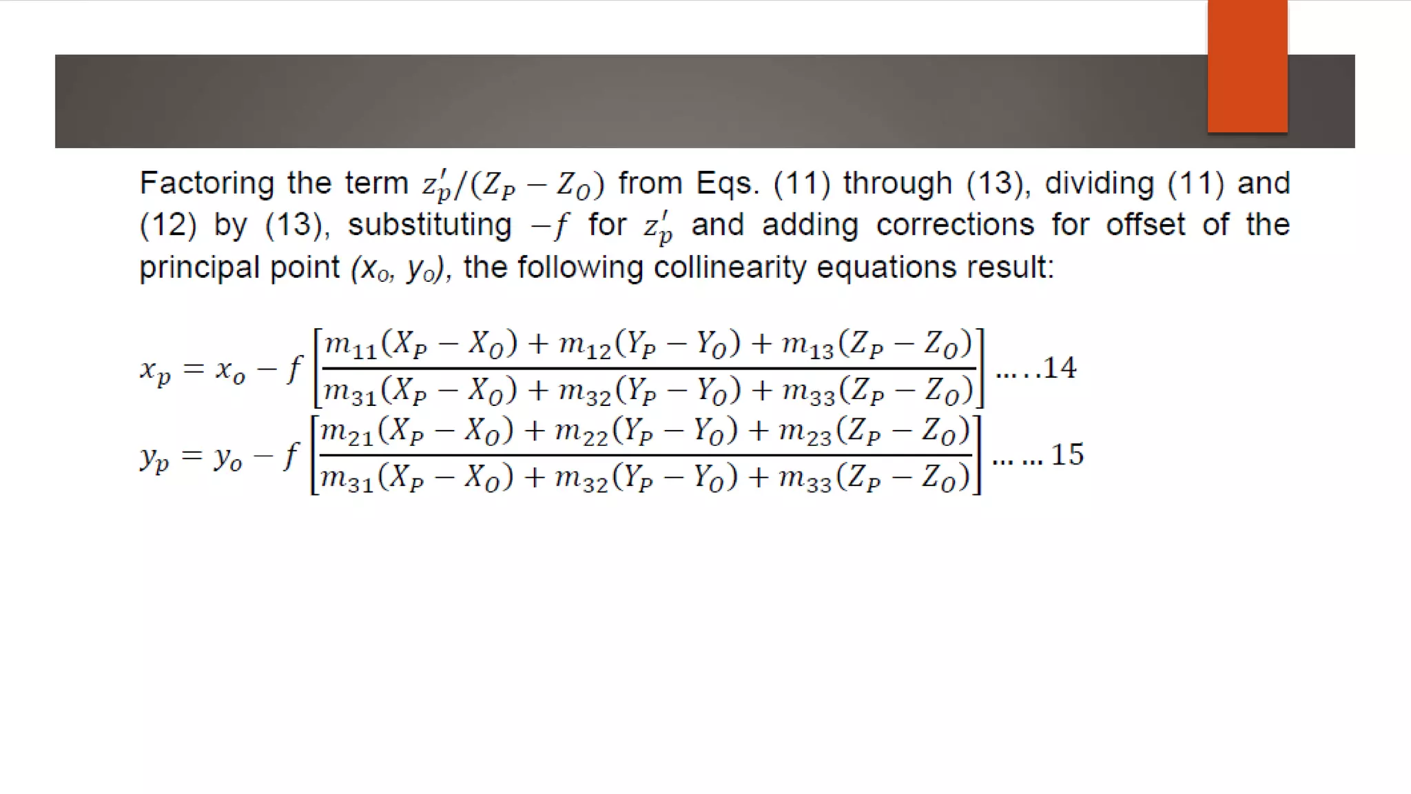 Elements of Analytical Photogrammetry