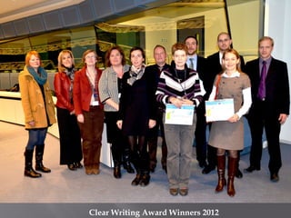 Clear Writing Award Winners 2012
 