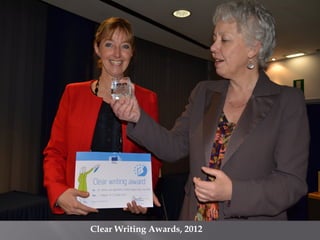 Clear Writing Awards, 2012
 