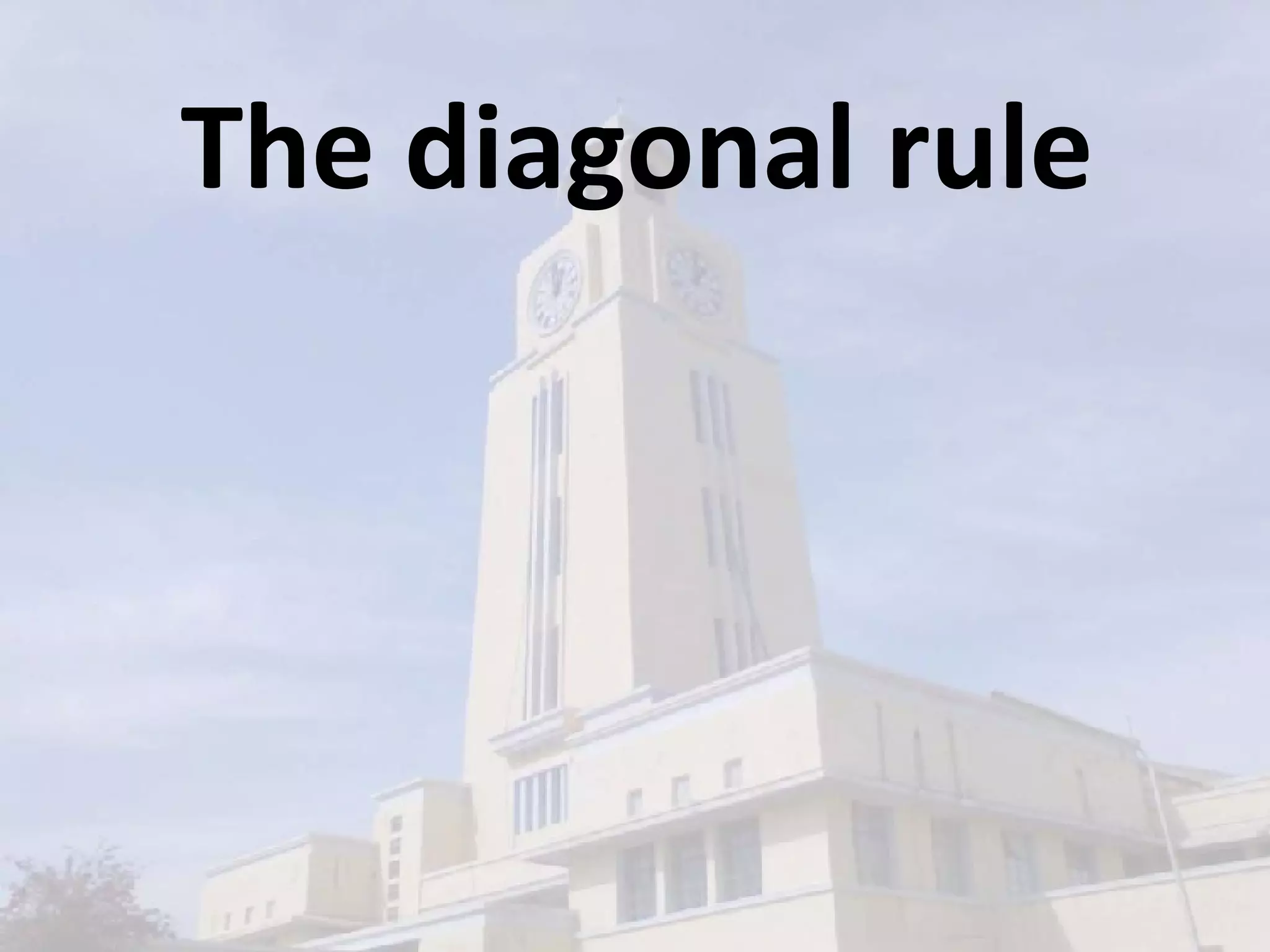 The diagonal rule 