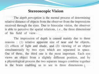 Stereoscopic Vision
 