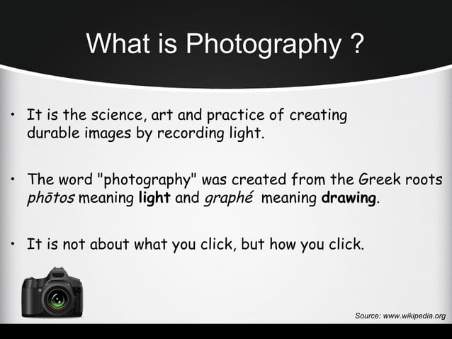 Photography for Beginners | PPT