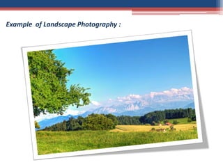 Example of Landscape Photography :
 