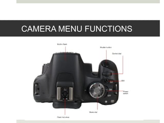 CAMERA MENU FUNCTIONS
 