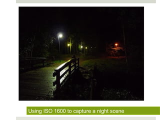 Using ISO 1600 to capture a night scene
 