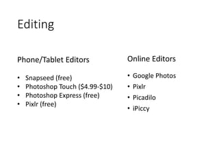 Photography Post Processing | PPTX