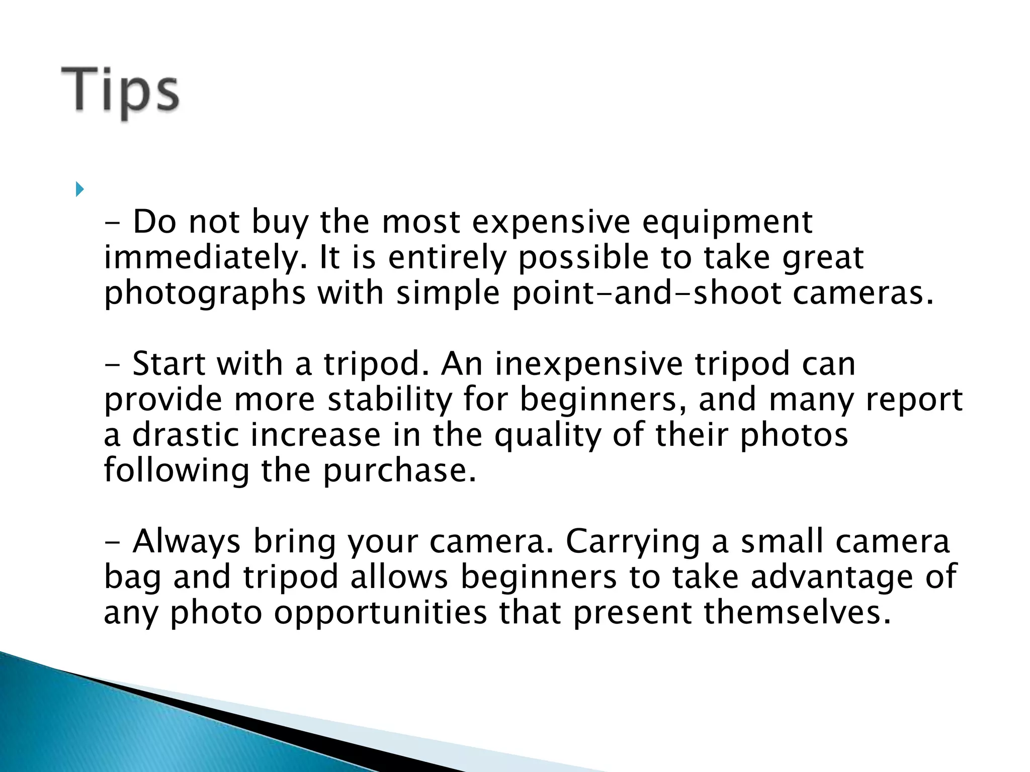 Photography Tips for Beginners | PPTX