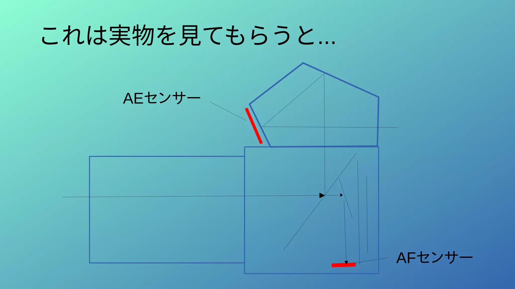 これは実物を見てもらうと...
AEセンサー
AFセンサー
 