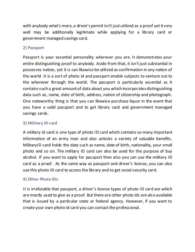 Different Types Of Photo ID Cards