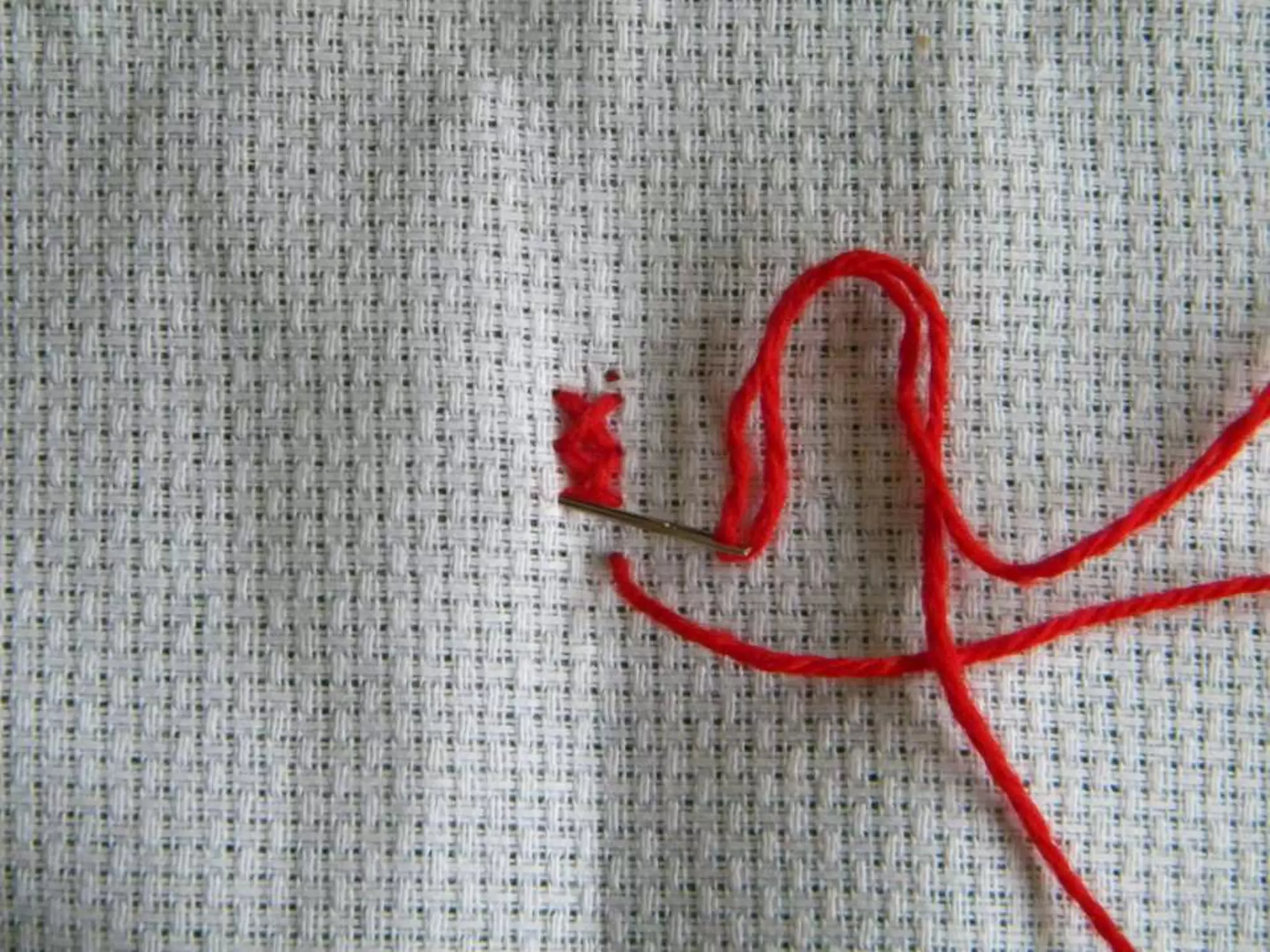 Photo instructions sewing  little cross stitch -  work skills