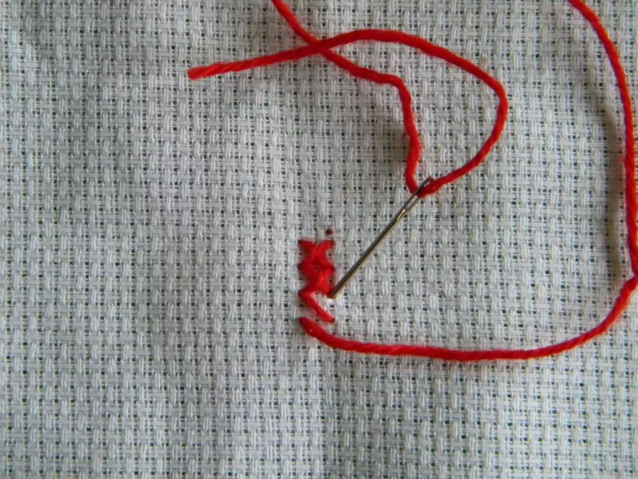 Photo instructions sewing  little cross stitch -  work skills