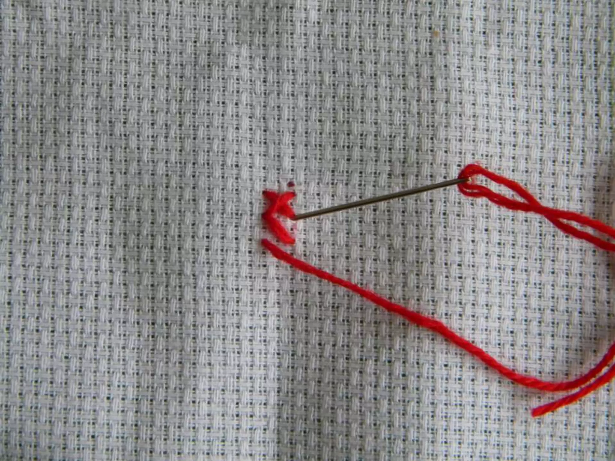 Photo instructions sewing  little cross stitch -  work skills