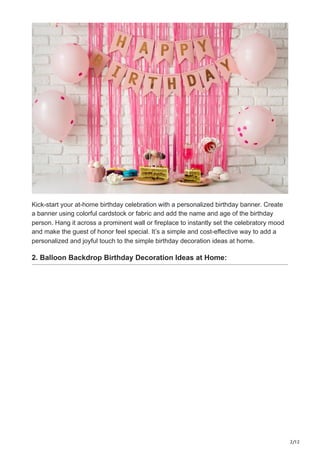 Birthday celebration sale at home ideas