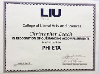 Phi Eta Sigma Induction Certificate
