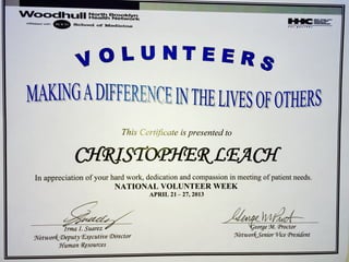 Woodhull Volunteering Recognition
