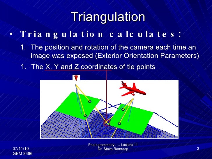 Photogrammetry areaotriangulation
