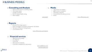 29
OUR GLOBAL ACTIVITY
Yole Japan
Yole Inc.
Yole
Korea
40% of our business is in
EU countries
30% of our business is in
North America
30% of our business is in
Asia
©2015 | www.yole.fr | Photolithography for Adv. Packaging, MEMS and LEDs
 