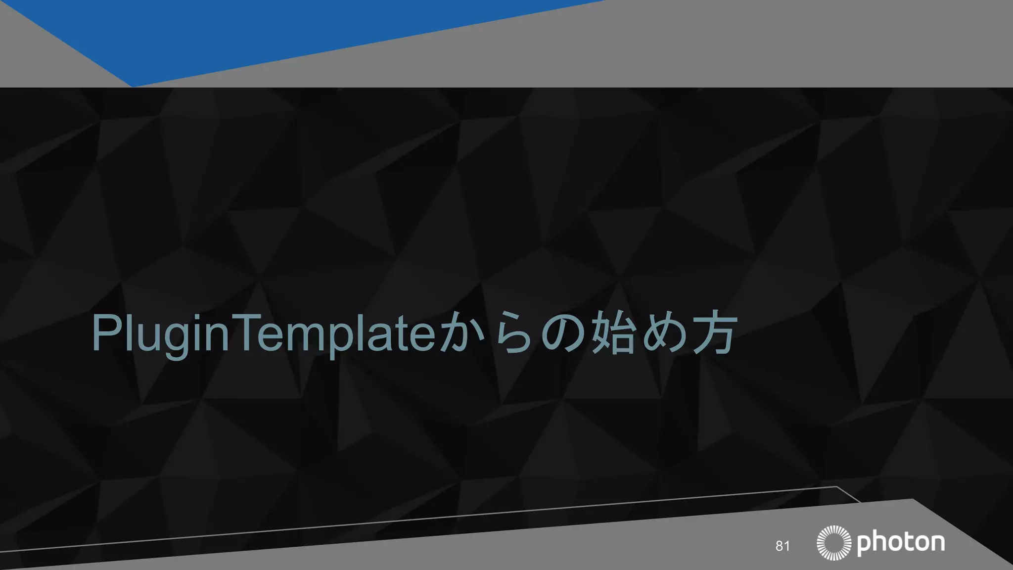 PluginTemplateからの始め方
81
 